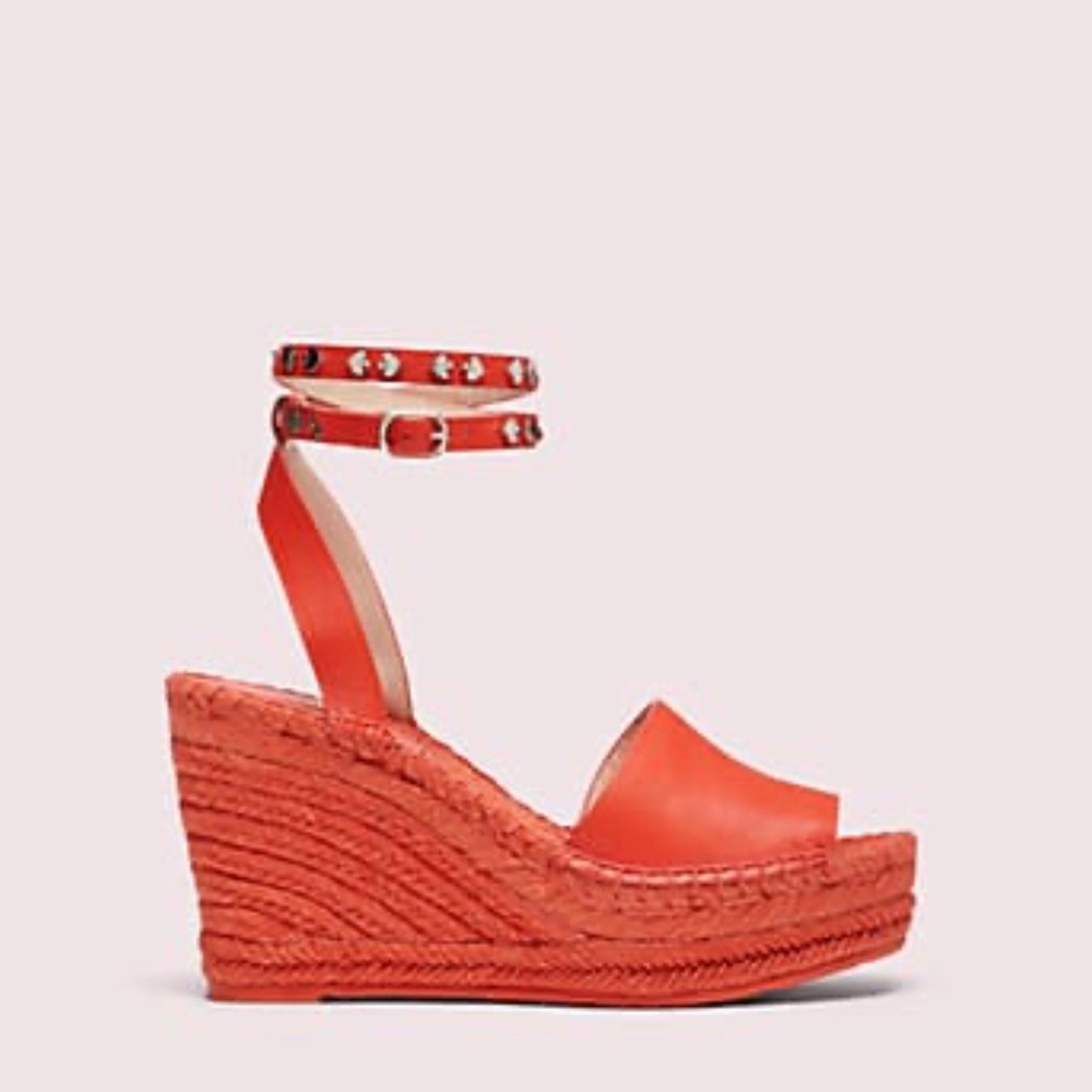 Kate Spade Frenchy Leather Espadrille Wedge Sandals